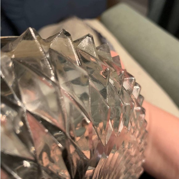 Vintage Diamond Point Crystal Bowl with Silver Plated Rim Celtic Made in England - Picture 13 of 13